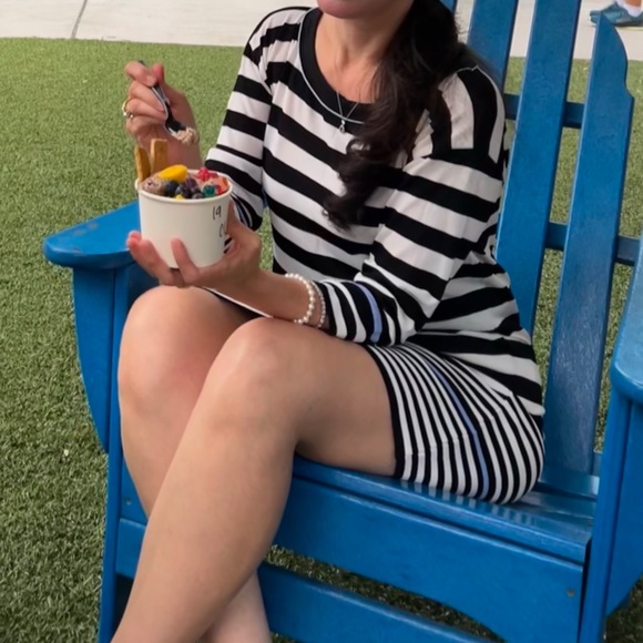 Marc Cain Striped Long Sleeve Mini Dress - Picture 2 of 16